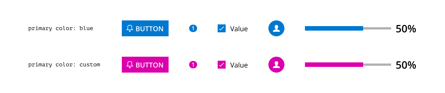 Theming custom primary color example